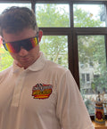 Checkereds or Wreckers white polo back view